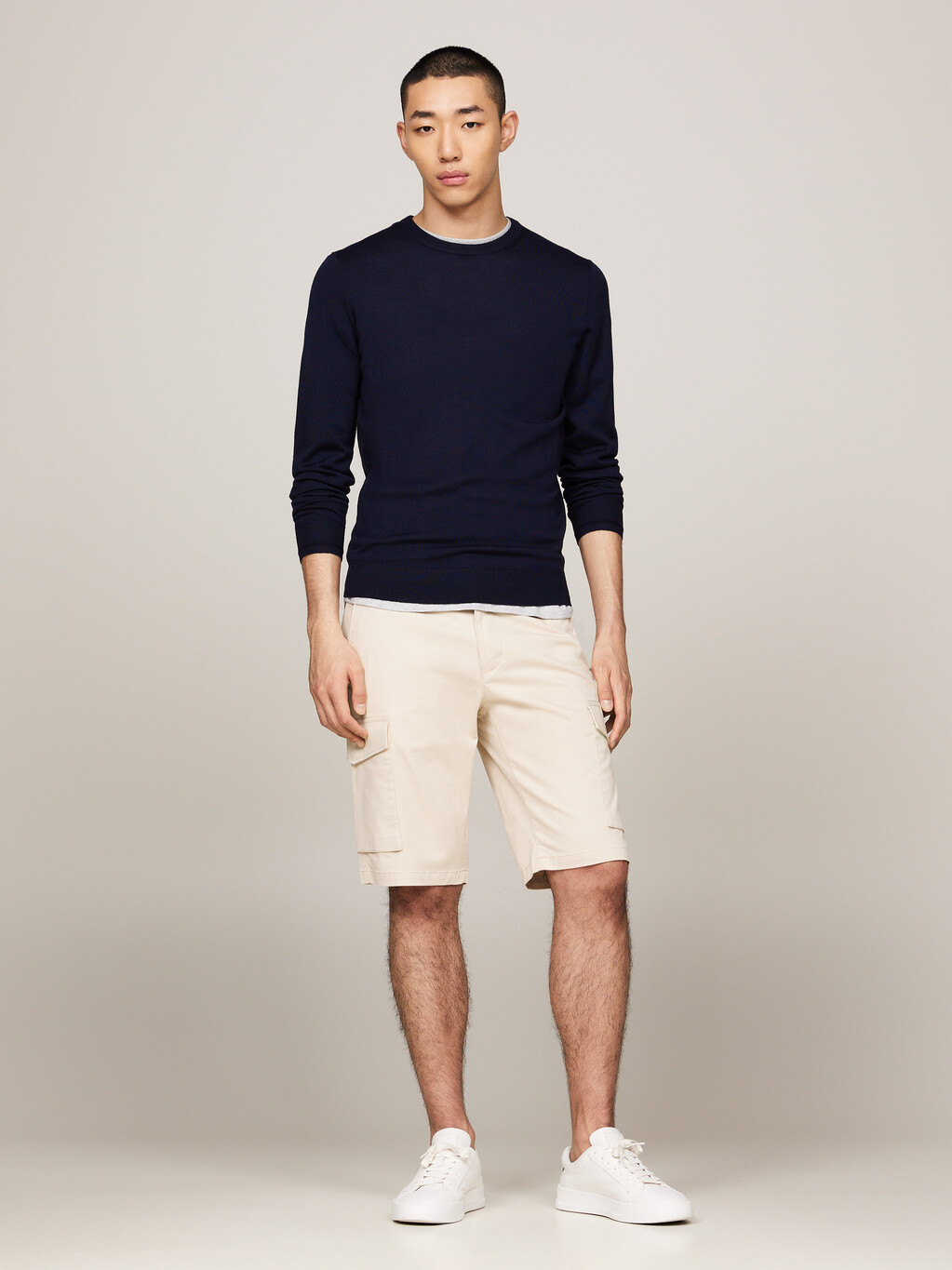 Twill Cargo Pocket Shorts, Classic Beige, hi-res