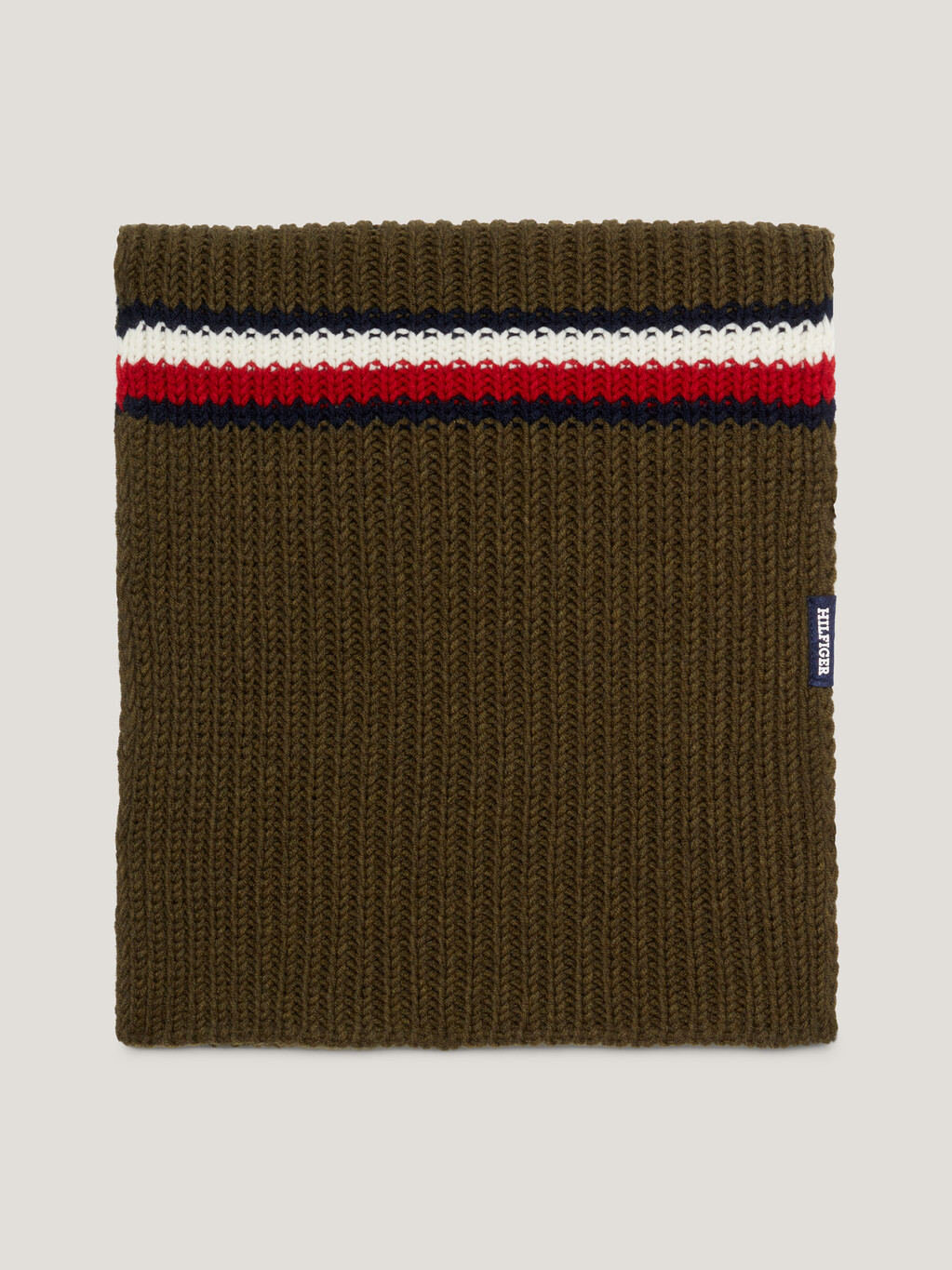 Hilfiger Monotype Chunky Knit Scarf, Army Green, hi-res