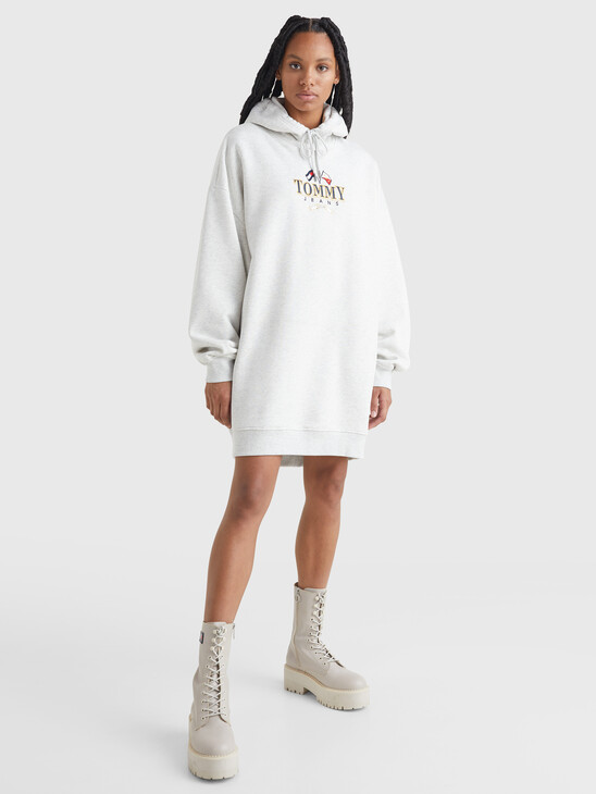 Logo-Embroidered Hoodie Dress
