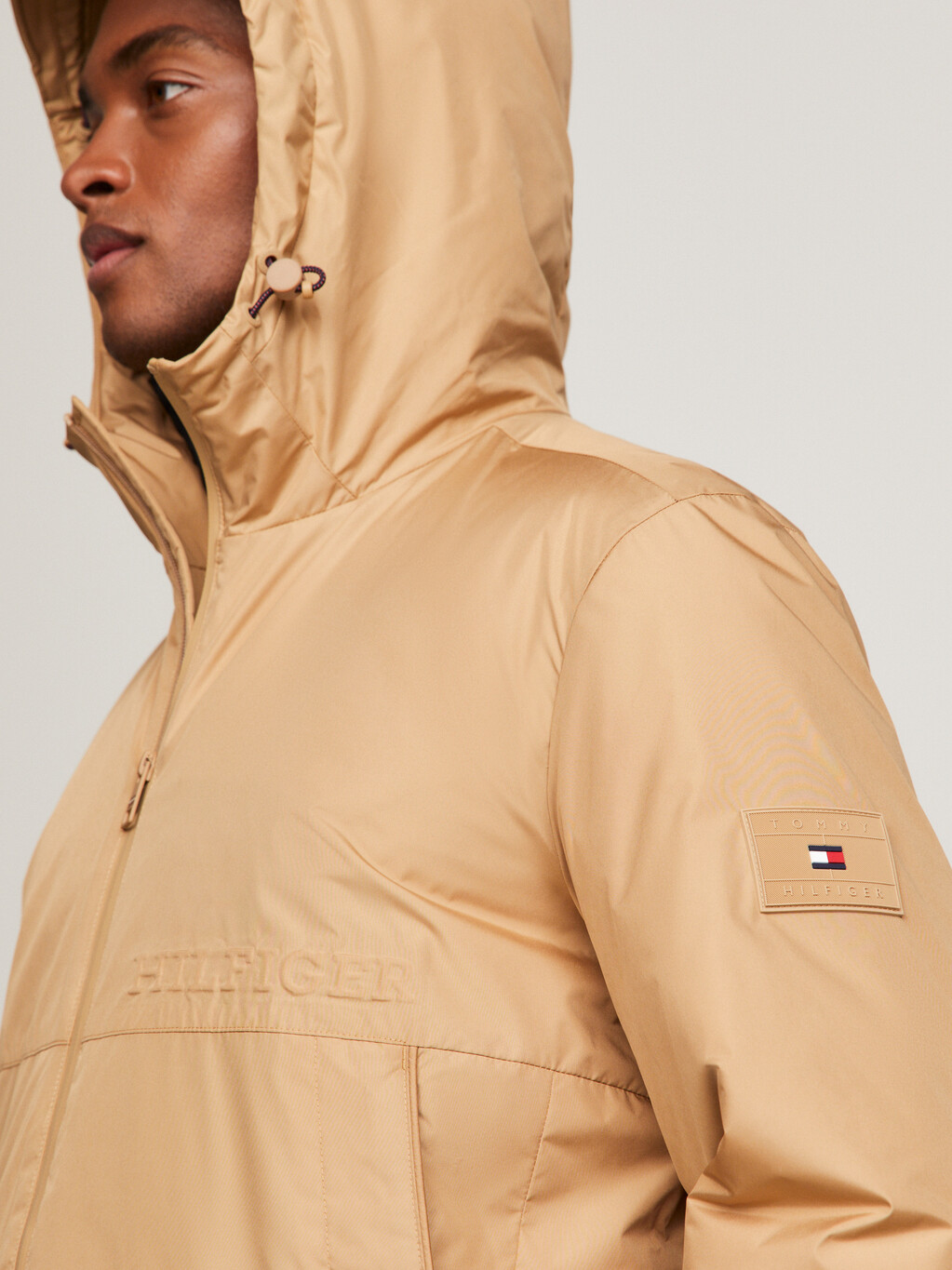 Logo Hooded Portland Jacket, Classic Khaki, hi-res