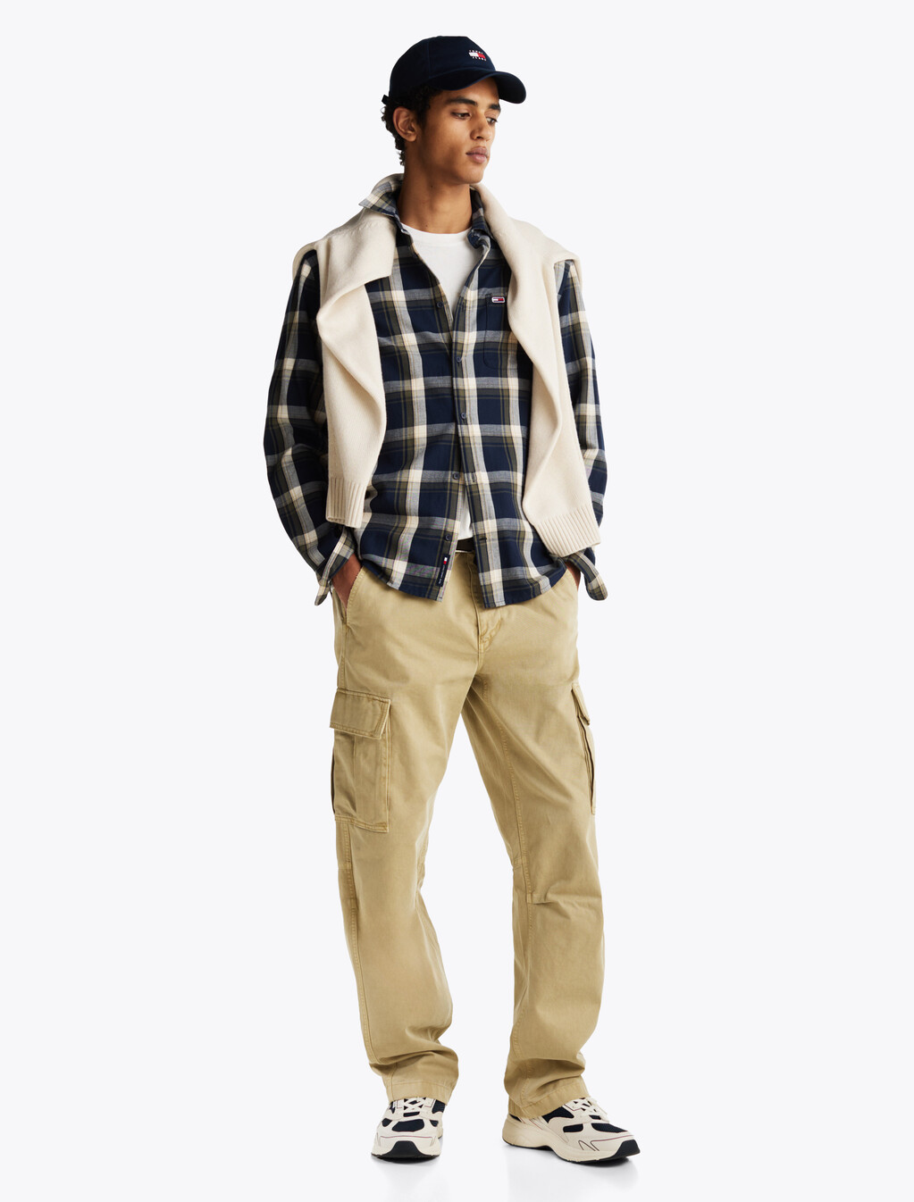 格紋法蘭絨襯衫, Dark Night Navy Check, hi-res