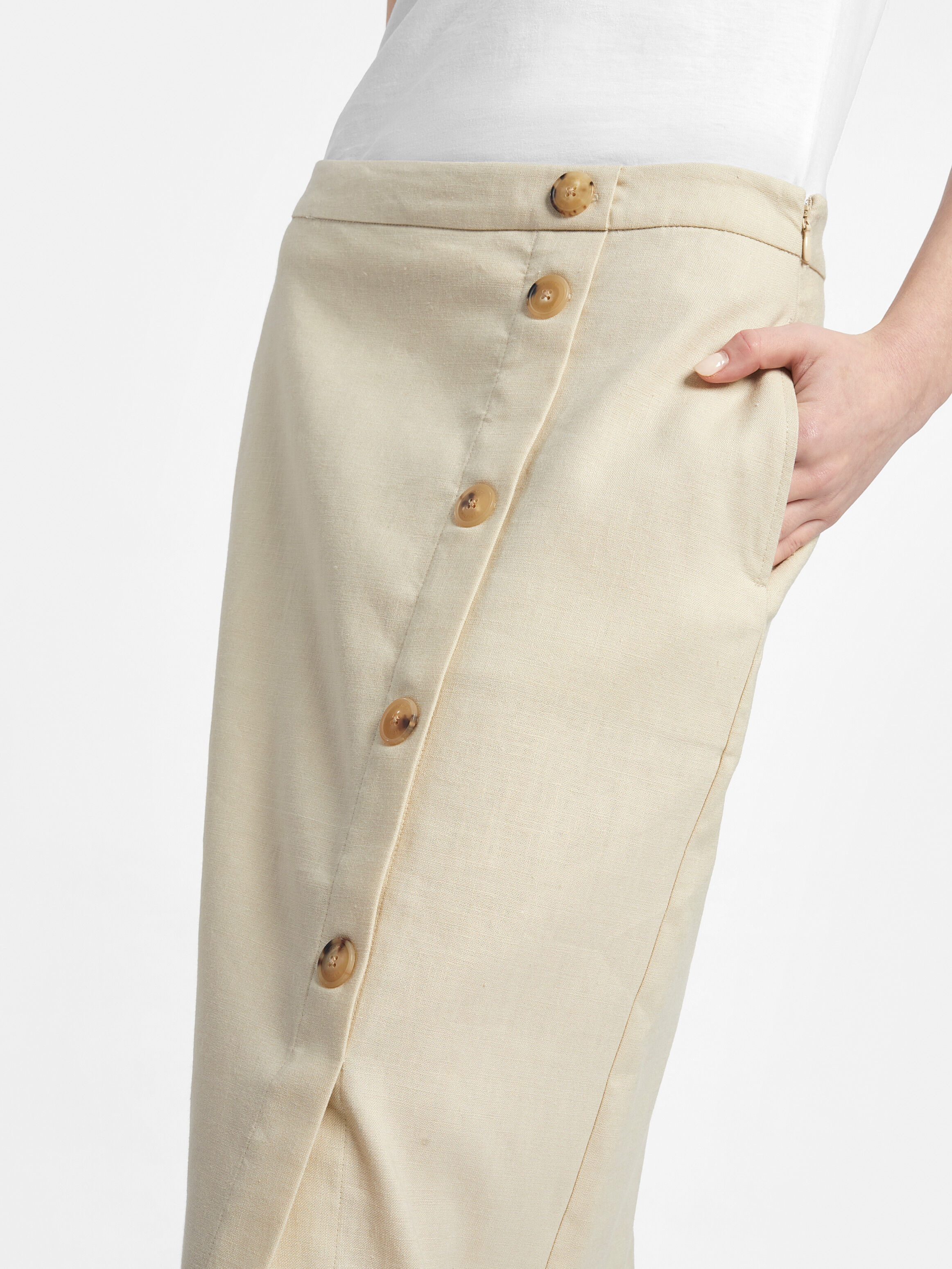 Knee length linen skirt clearance