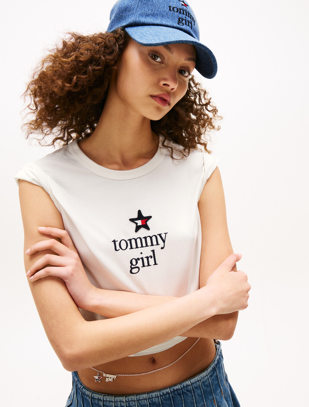 Tommy Girl 印花圖案標準版型 T 恤, Ecru, hi-res