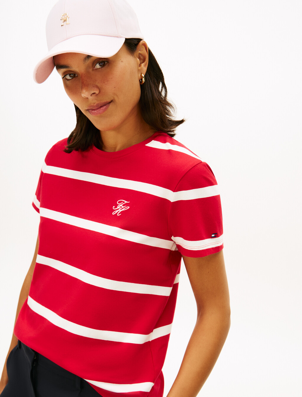 Logo Embroidery Jersey Crew Neck T-Shirt, Primary Red / Calico Stp, hi-res