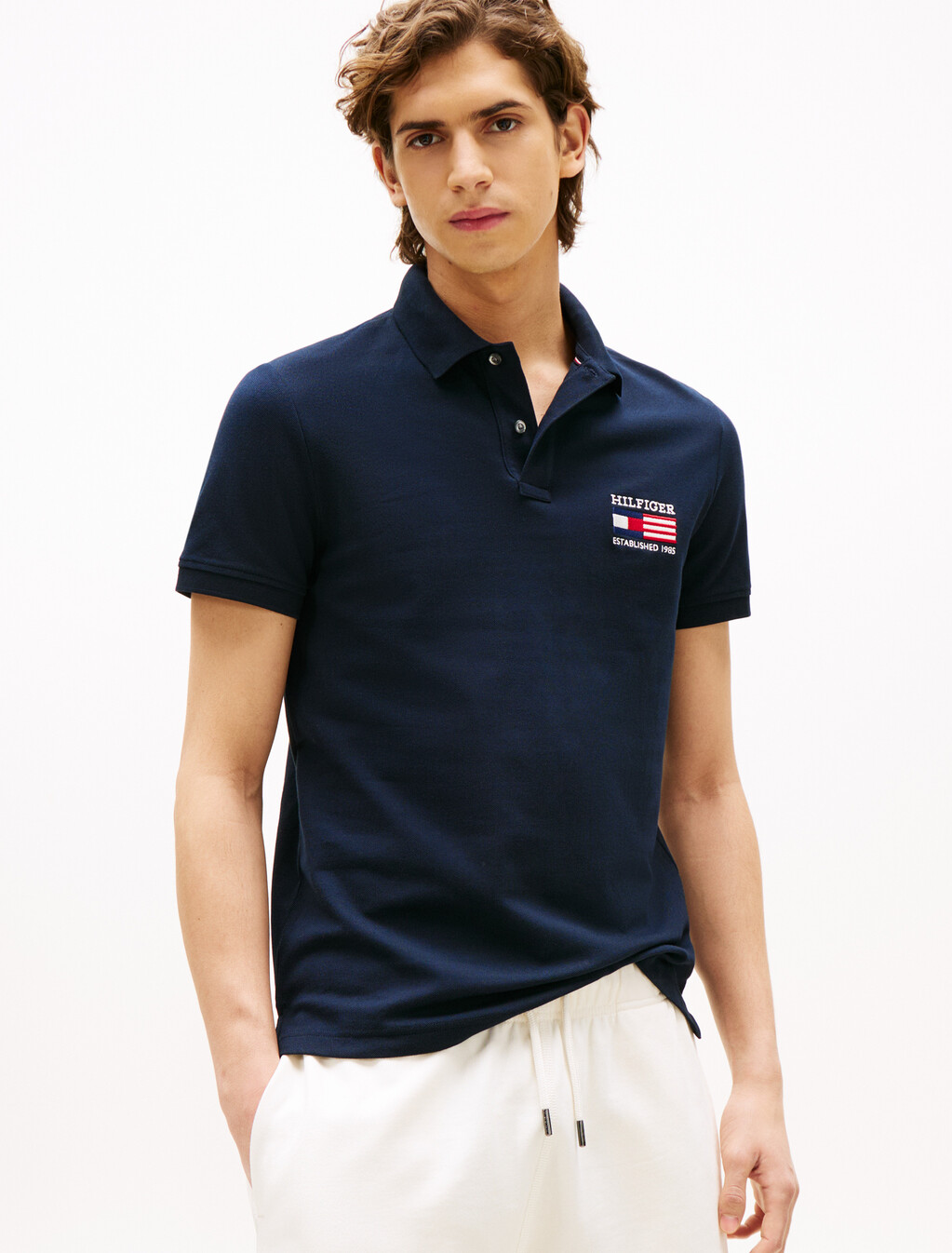 Hilfiger 旗幟 Polo 衫, Desert Sky, hi-res