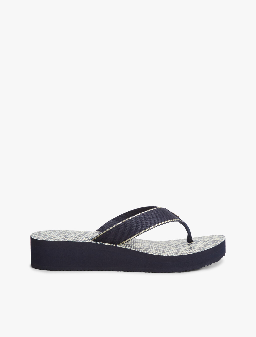TH Monogram Wedge Heel Flip-Flops, Space Blue, hi-res