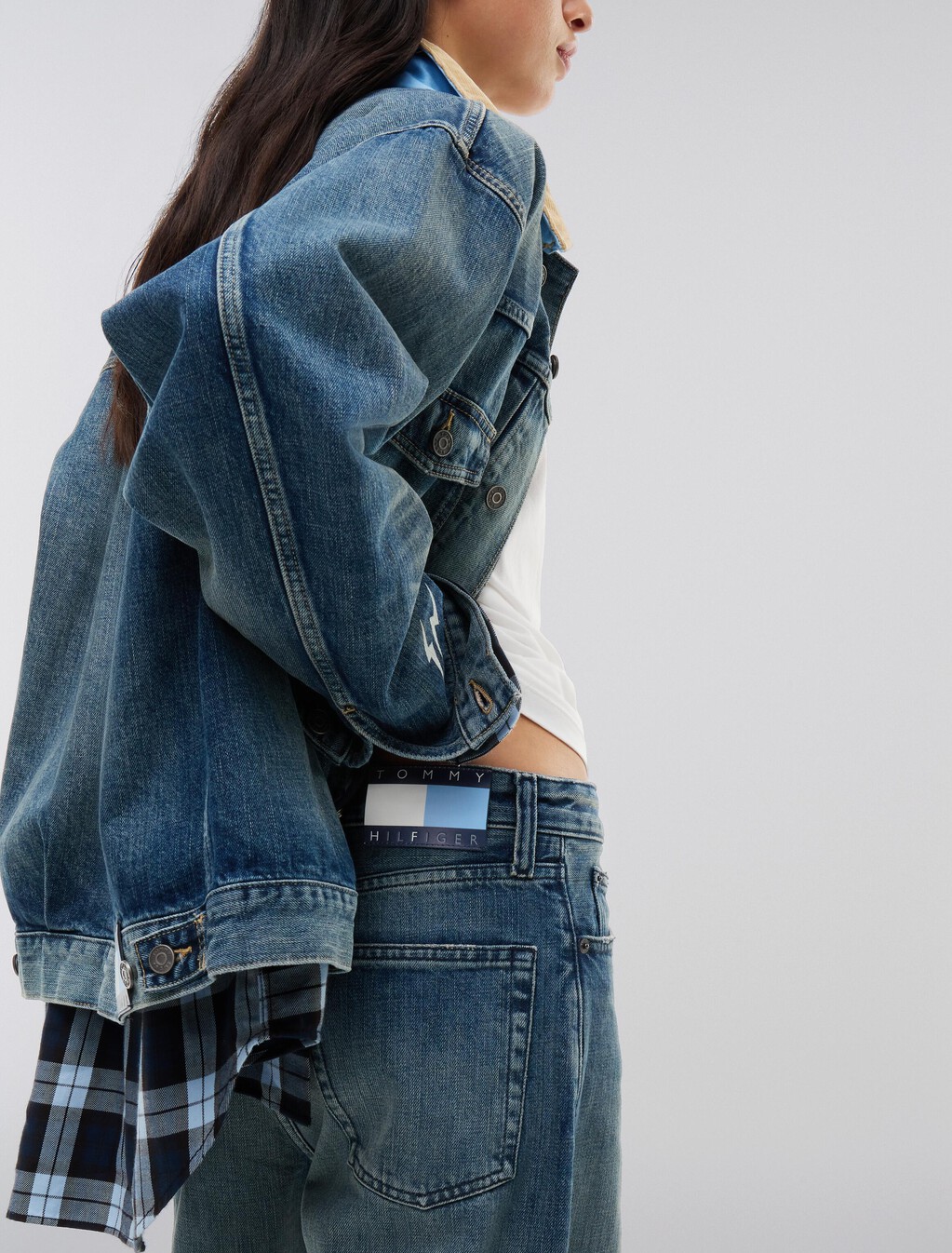寬版牛仔褲, Mid Wash Denim, hi-res