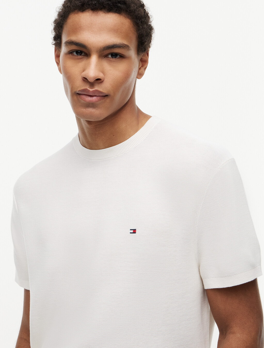 Relaxed Fit Knit T-Shirt, Ivory Petal, hi-res