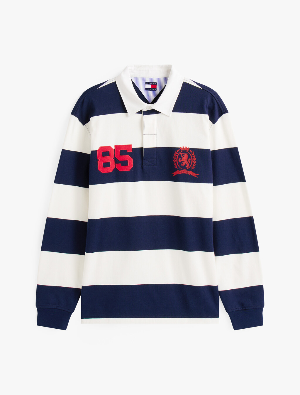 Heritage Relaxed Stripe Rugby Shirt, Dark Night Navy Stripe, hi-res