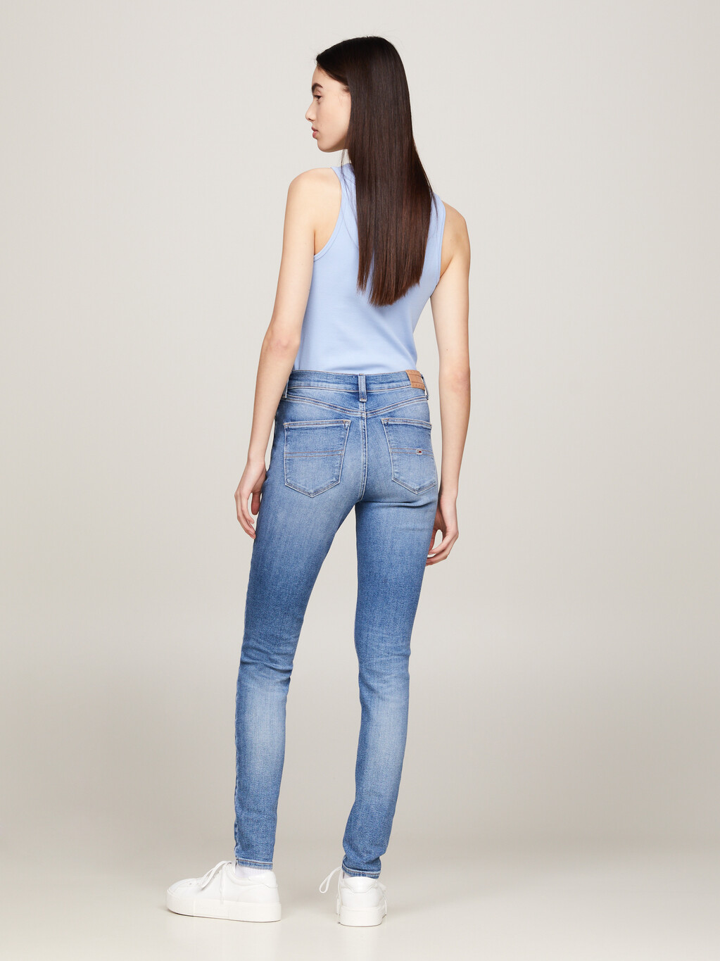 Nora Mid Rise Skinny Faded Jeans, Denim Medium, hi-res