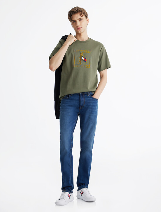 Flag Icon Embroidery Interlock T-Shirt