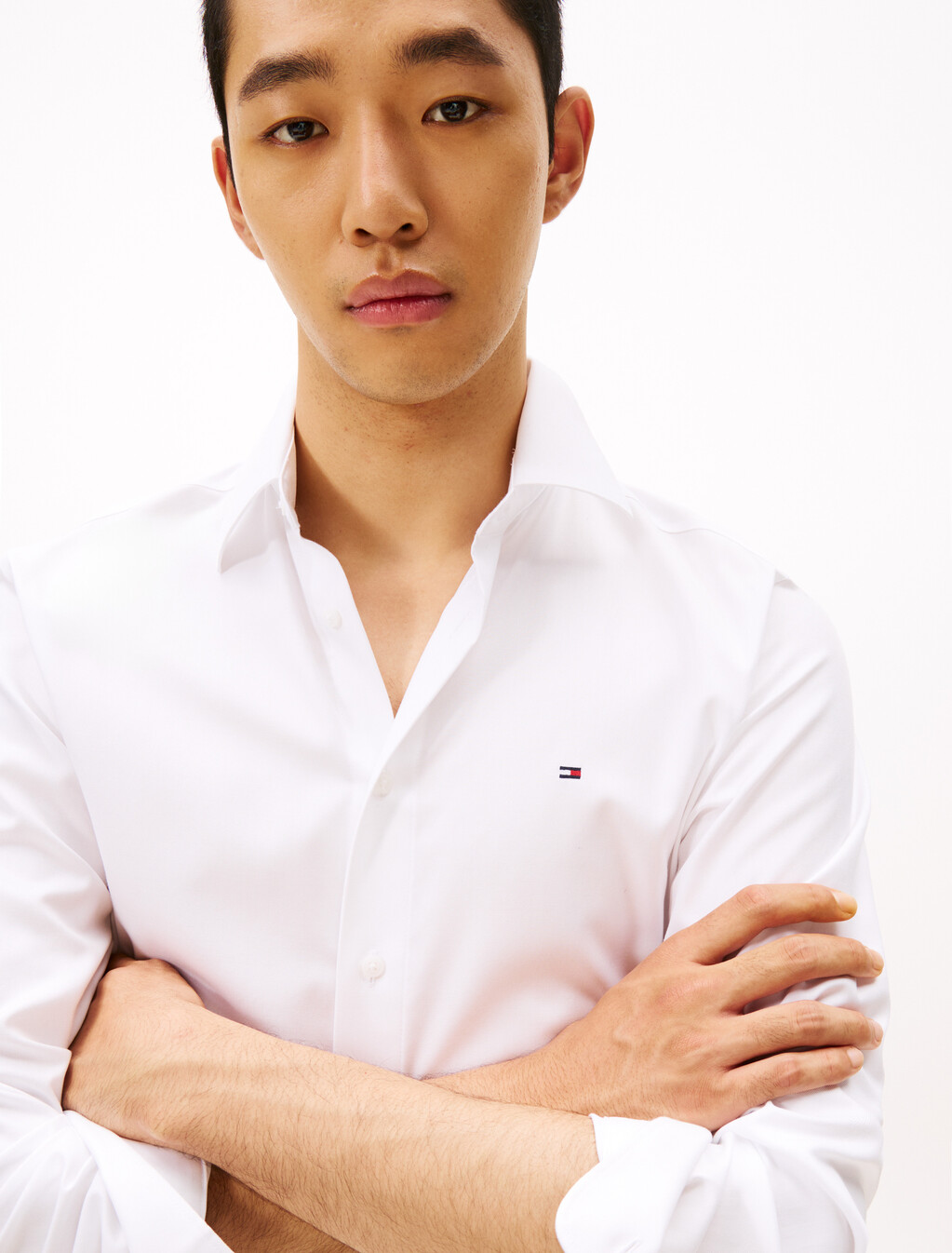 Non-Iron Solid Color Shirt, Th Optic White, hi-res