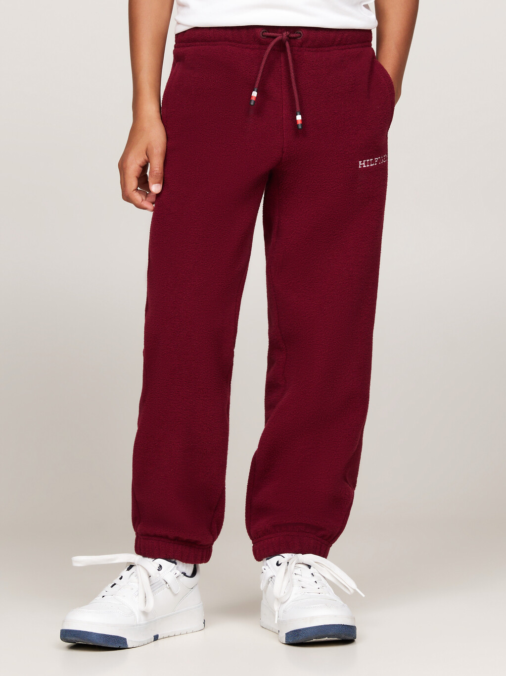 Hilfiger Monotype Polar Fleece Joggers, Deep Rouge, hi-res