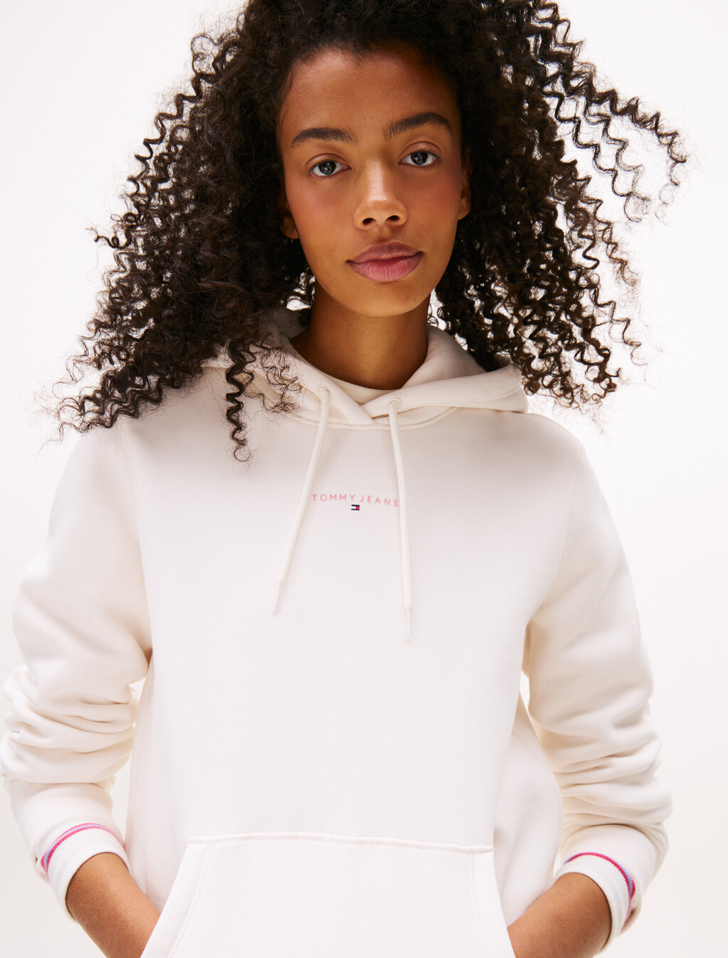 Linear Logo Fleece Hoody, Ancient White, hi-res