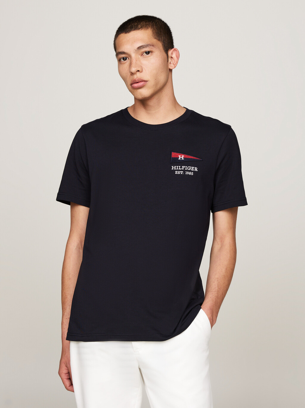 Exclusive Hilfiger Flag Crew Neck T-Shirt, Desert Sky, hi-res