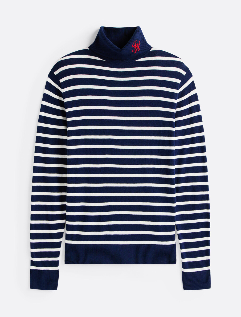 The Runway 系列山羊絨樽領毛衣, Carbon Navy / Ecru Stripe, hi-res