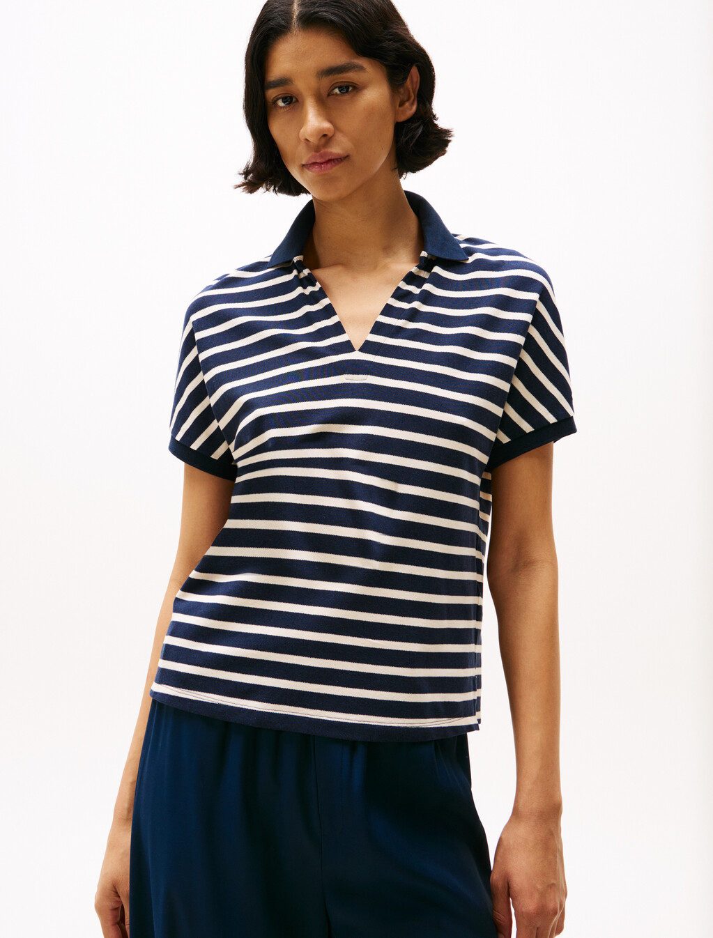Relaxed Polo Shirt, Dark Night Navy/Calico Stp, hi-res