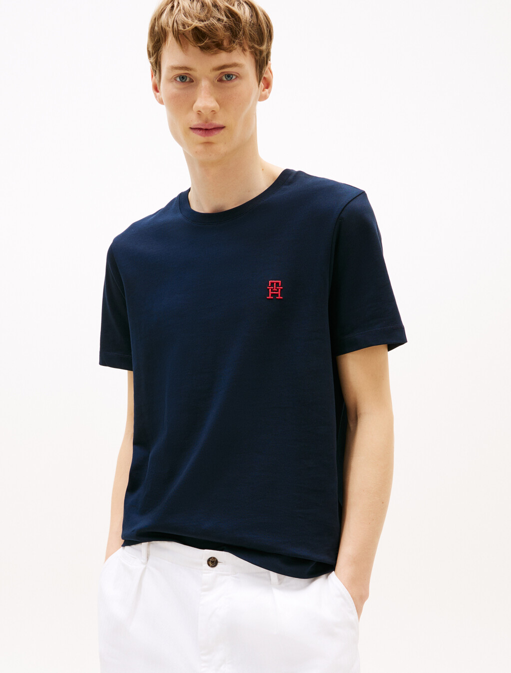 Contrast TH Monogram Embroidery T-Shirt, Desert Sky, hi-res