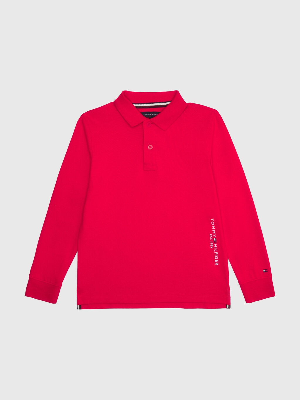 Essential Long Sleeve Regular Fit Polo, Fireworks, hi-res