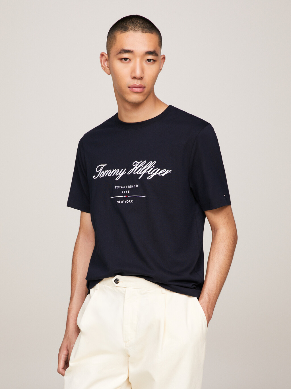 Exclusive Script Logo Jersey T-Shirt, Desert Sky, hi-res