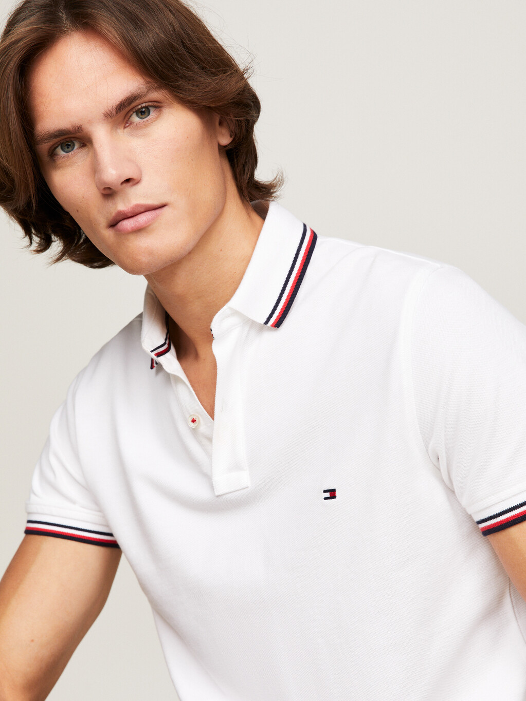 Core Slim Fit Organic Cotton Polo, WHITE, hi-res