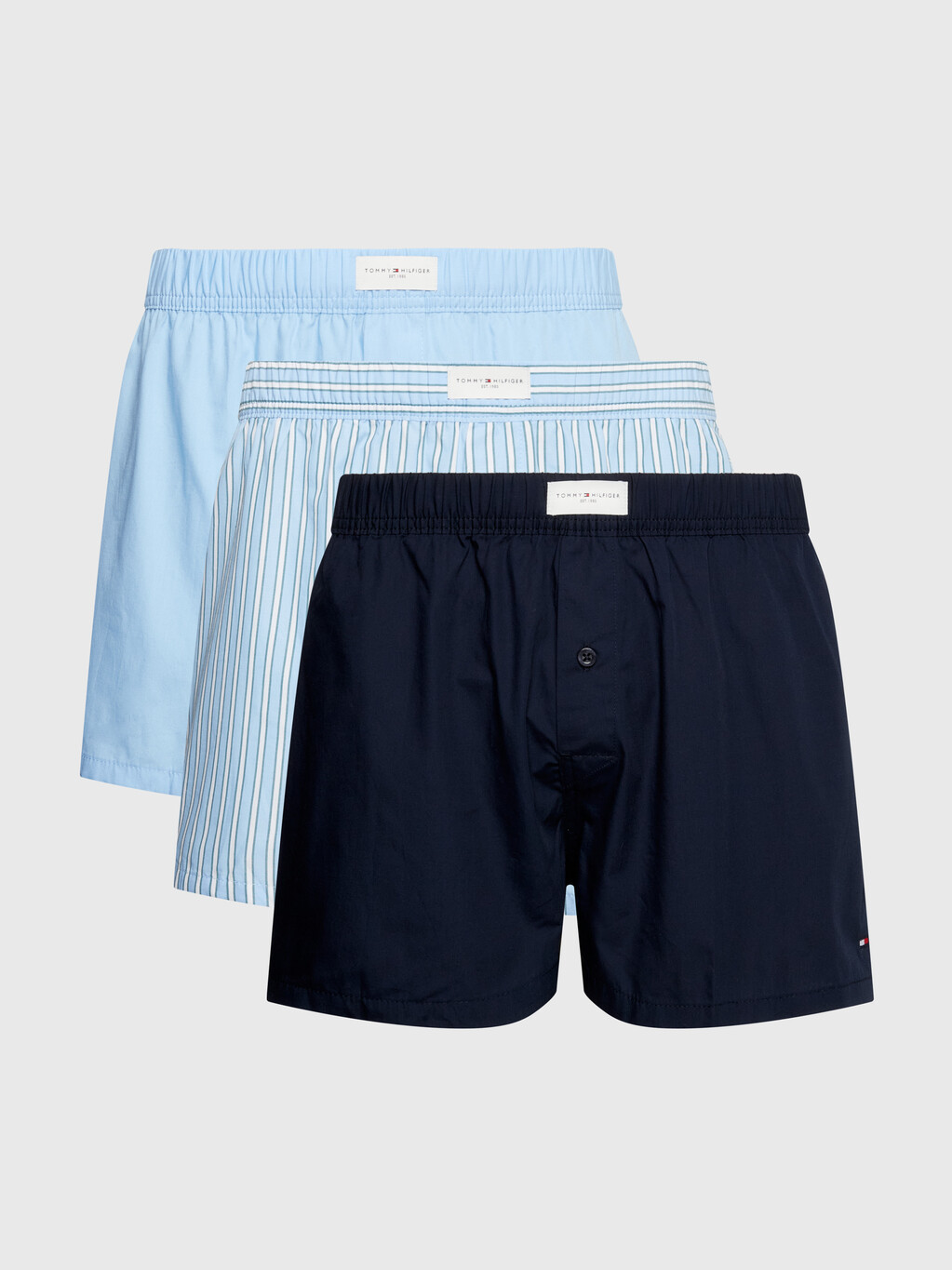 3-Pack Woven Boxer Shorts, Print/Vessel Blue/Desert Sky, hi-res