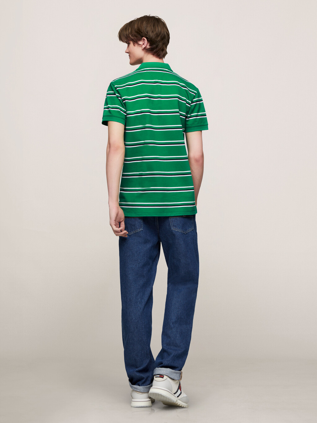 Essential Stripe Polo, Green Malachite, hi-res