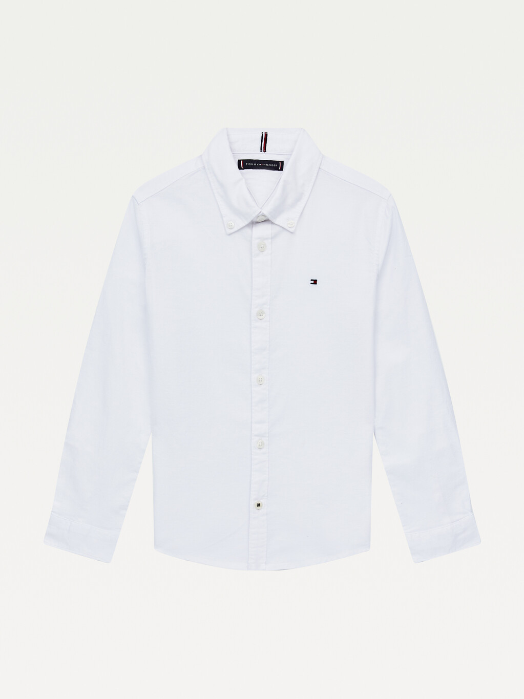 彈性牛津棉襯衫, White, hi-res