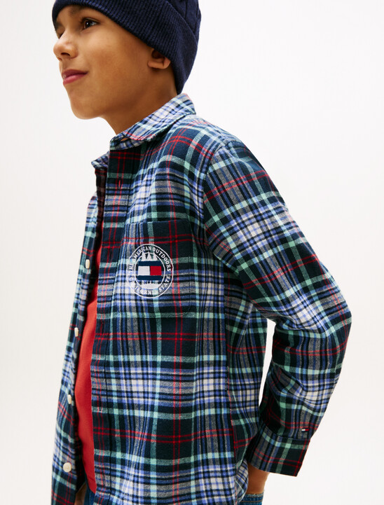 Regular Fit Logo Embroidery Check Shirt