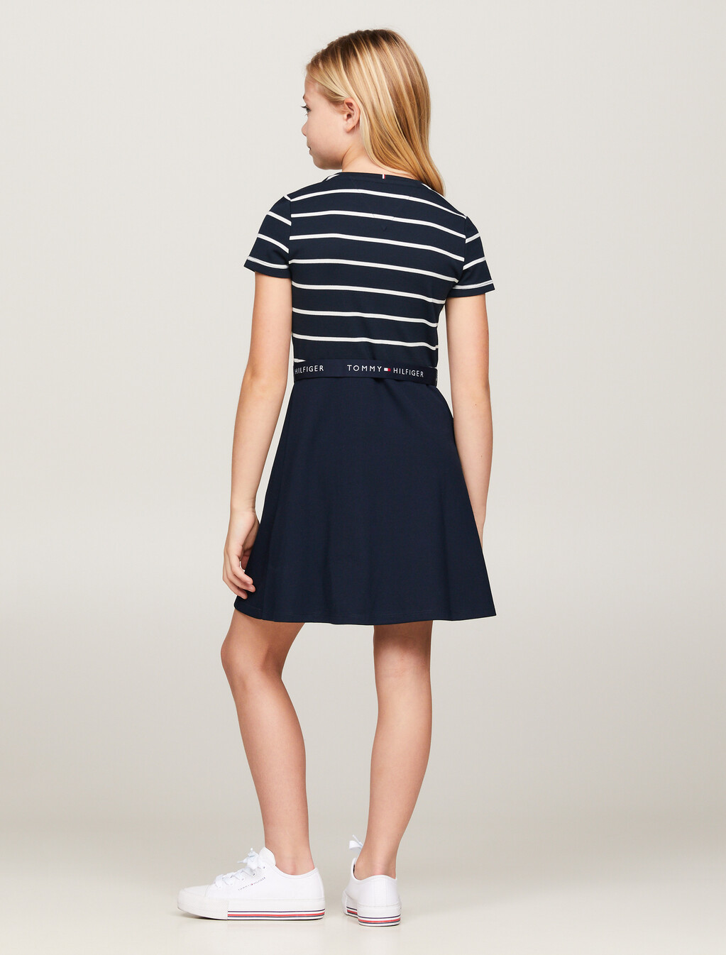 Essential Logo Skater Mini Dress, Desert Sky Stripe, hi-res