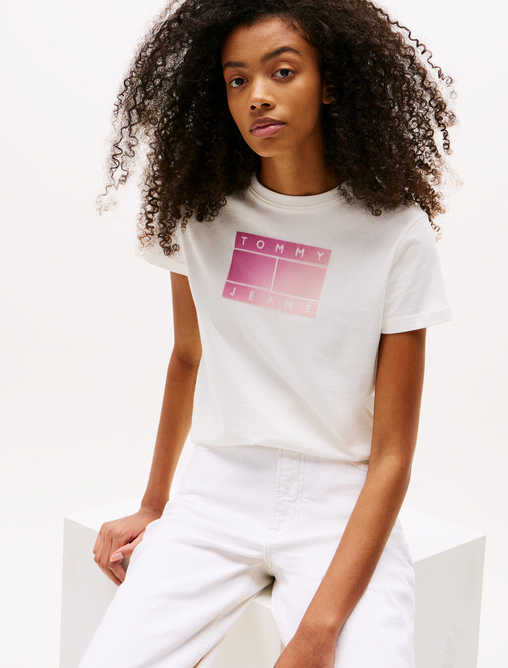 Gradient Flag T-Shirt, Ecru, hi-res