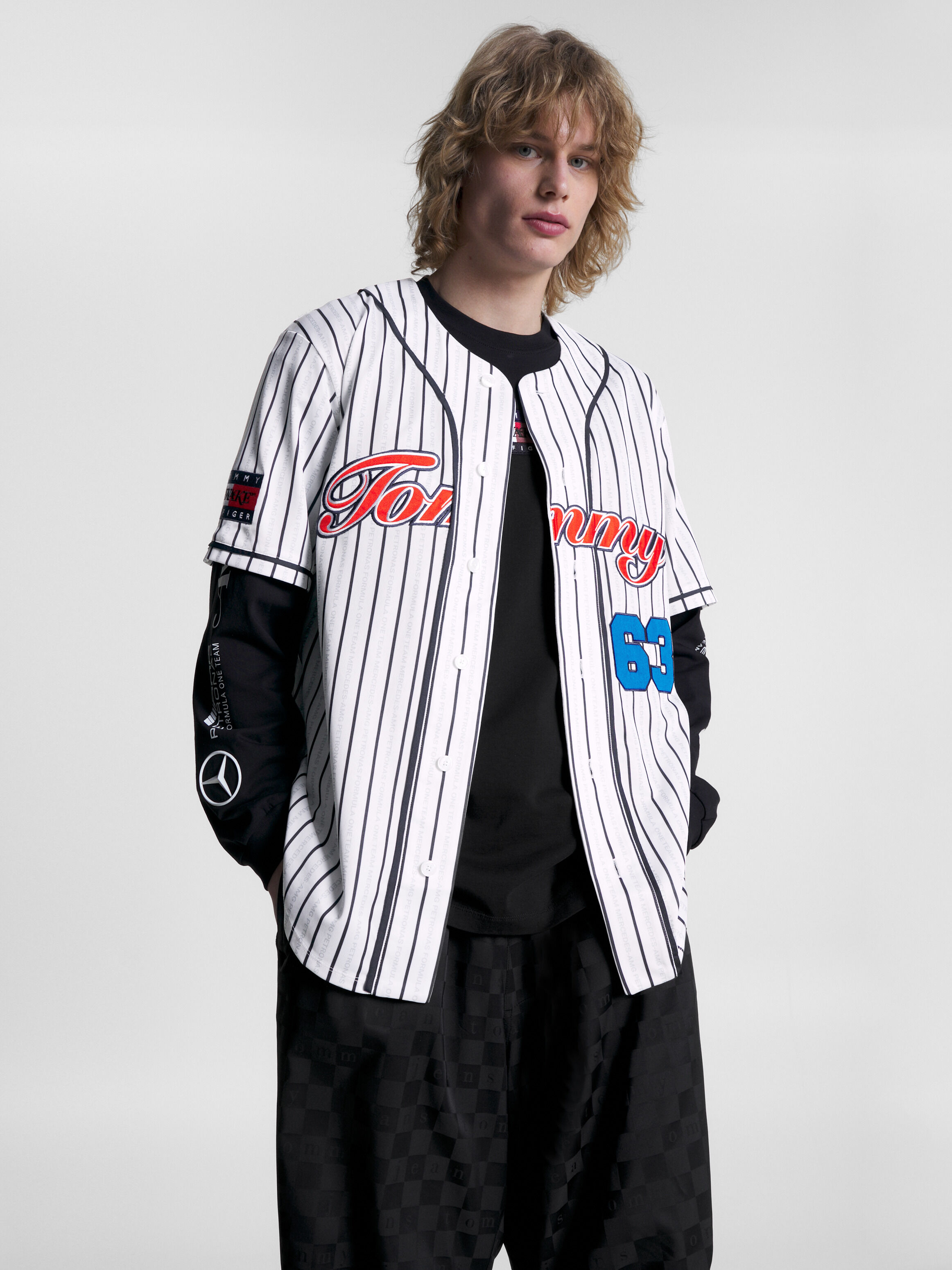 Tommy X Mercedes Amg F1 X Awake Ny George Russell Baseball Shirt