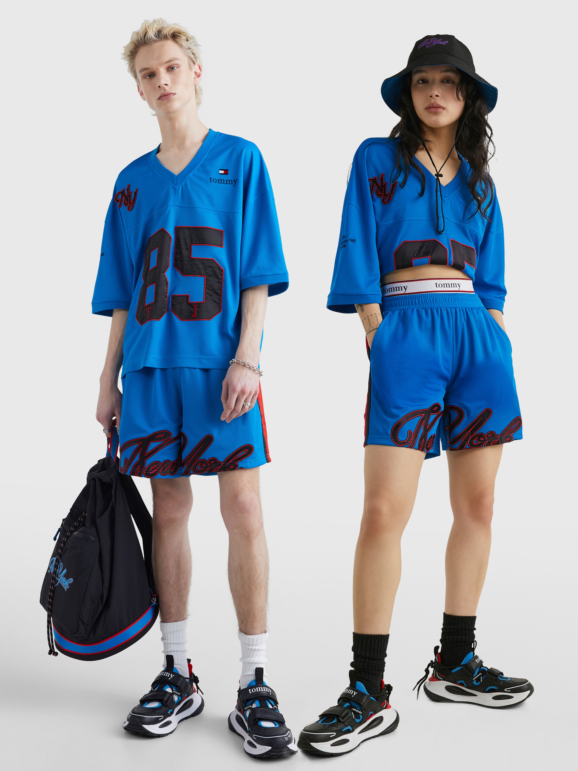 Double Waistband Dual Gender Basketball Shorts blue Tommy Hilfiger