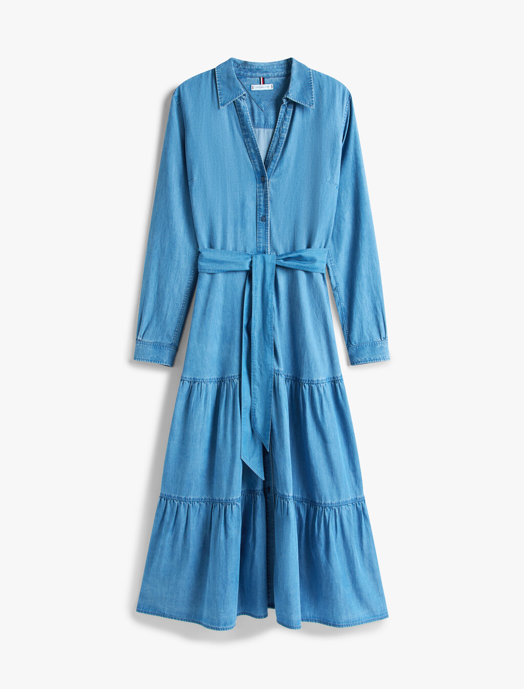 Chambray Midi Dress, Med Wash Chambray, hi-res