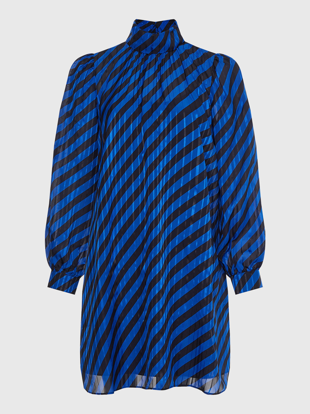獨家條紋寬鬆版型迷你連身裙, Blue Stripe, hi-res