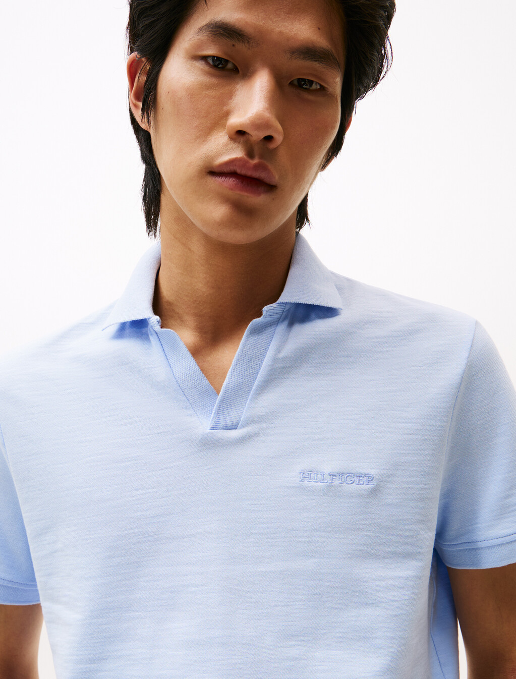Cotton Linen Terry Polo, Sweet Blue, hi-res