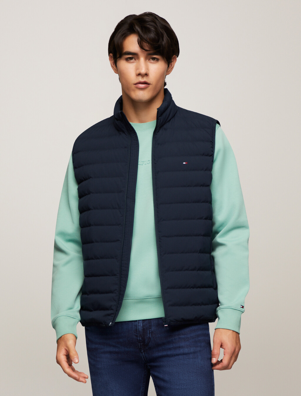 Packable Lightweight Down Vest, Desert Sky, hi-res