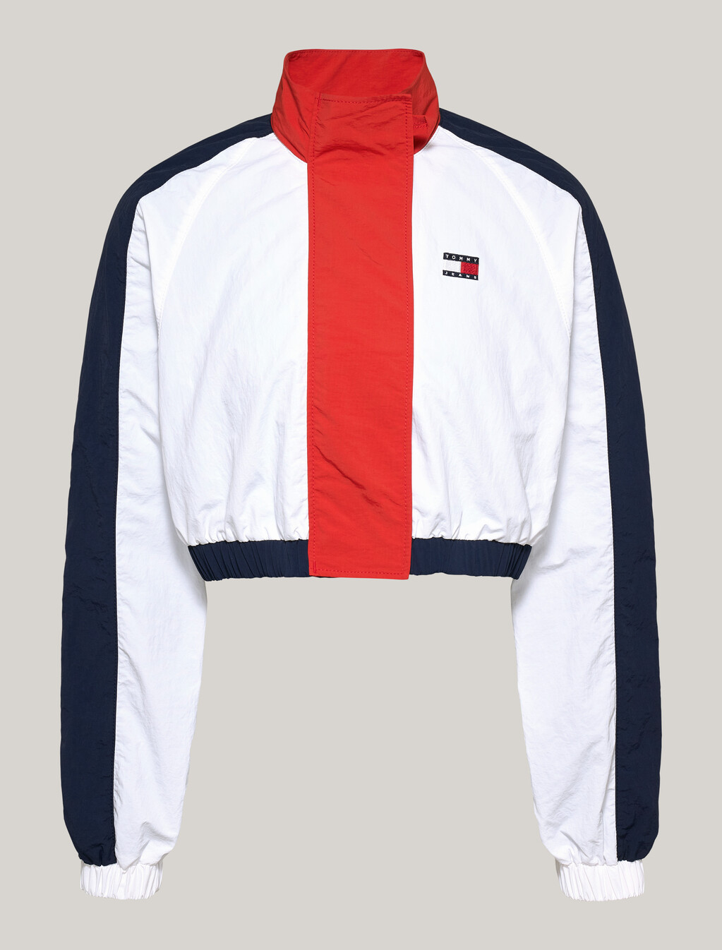Colour-Blocked Cropped Windbreaker Jacket, White / Multi, hi-res