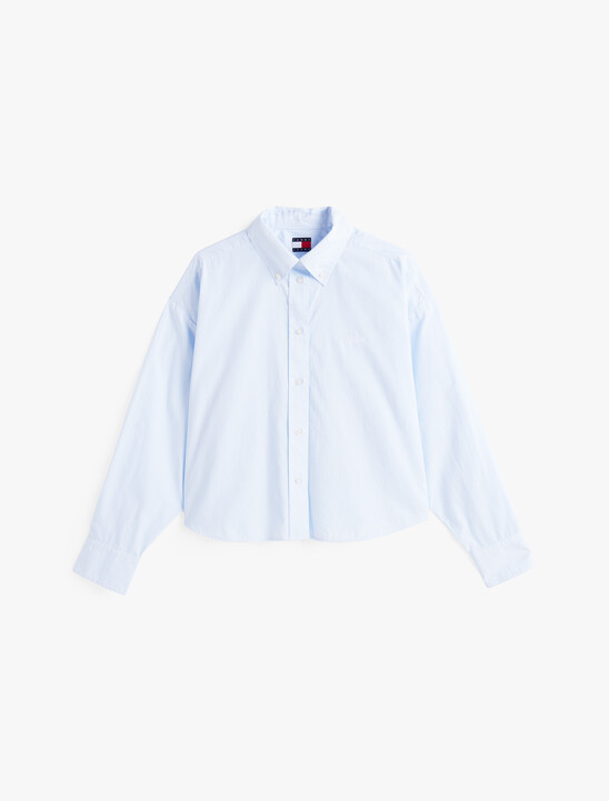 Cropped Stripe Poplin Shirt
