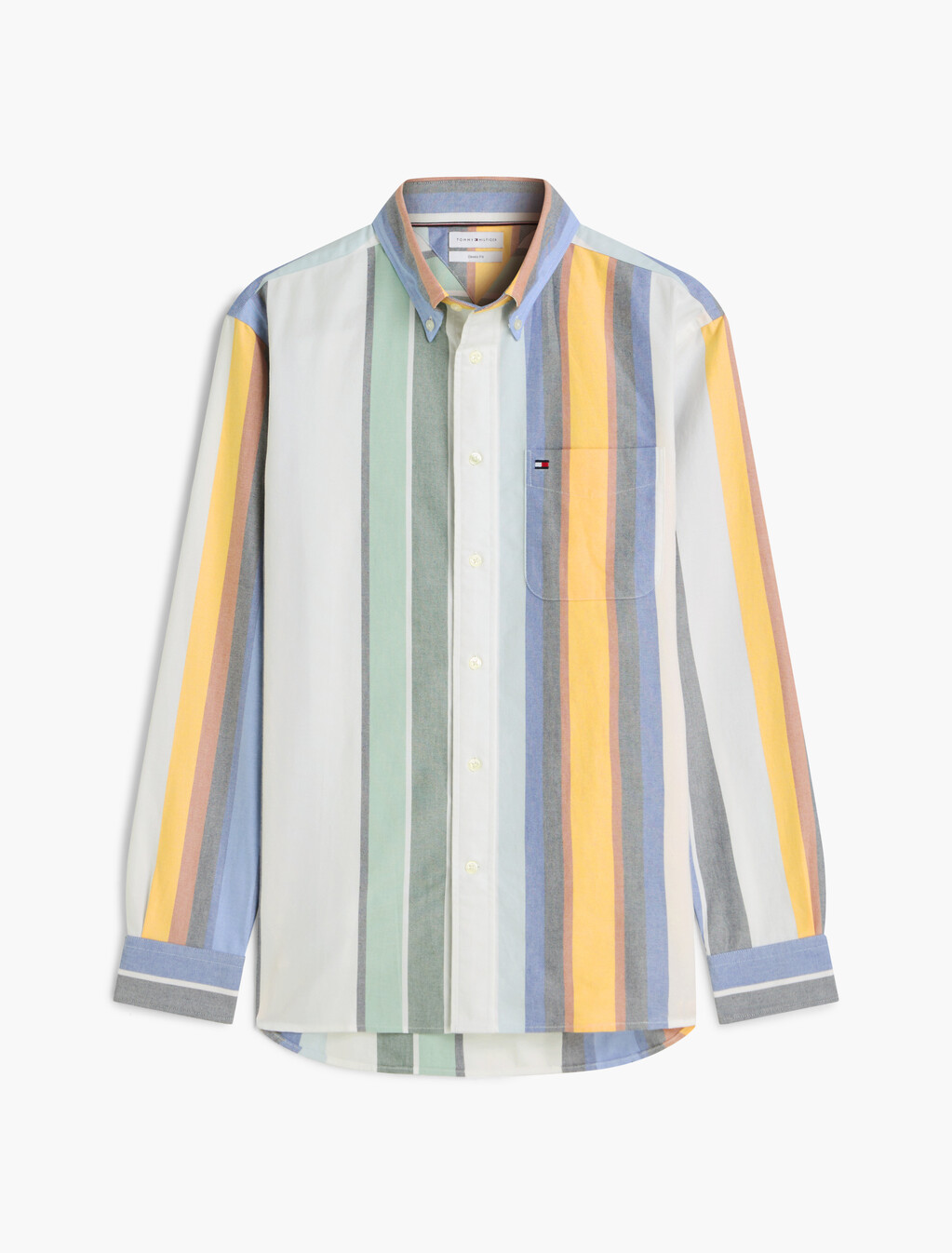 Relaxed Fit Multicolour Stripe Oxford Shirt, White / Stripe, hi-res