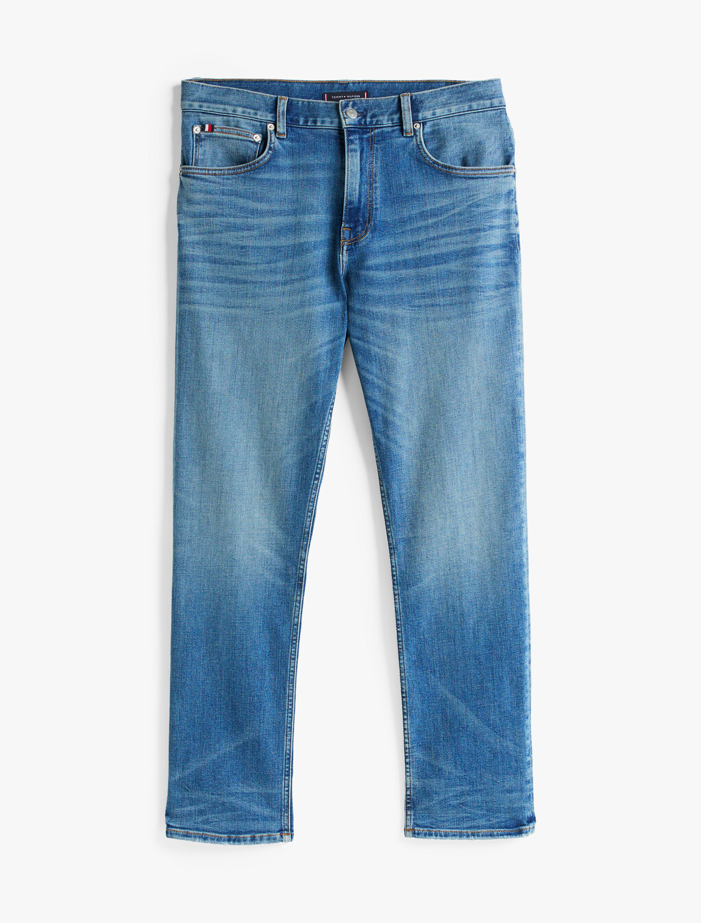 Whiskered Straight Leg Jeans, Isle Blue, hi-res