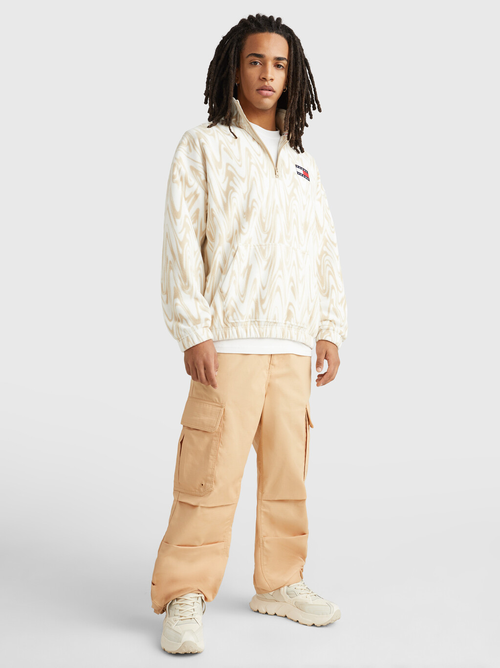 Aiden Baggy Cargo Trousers, natural