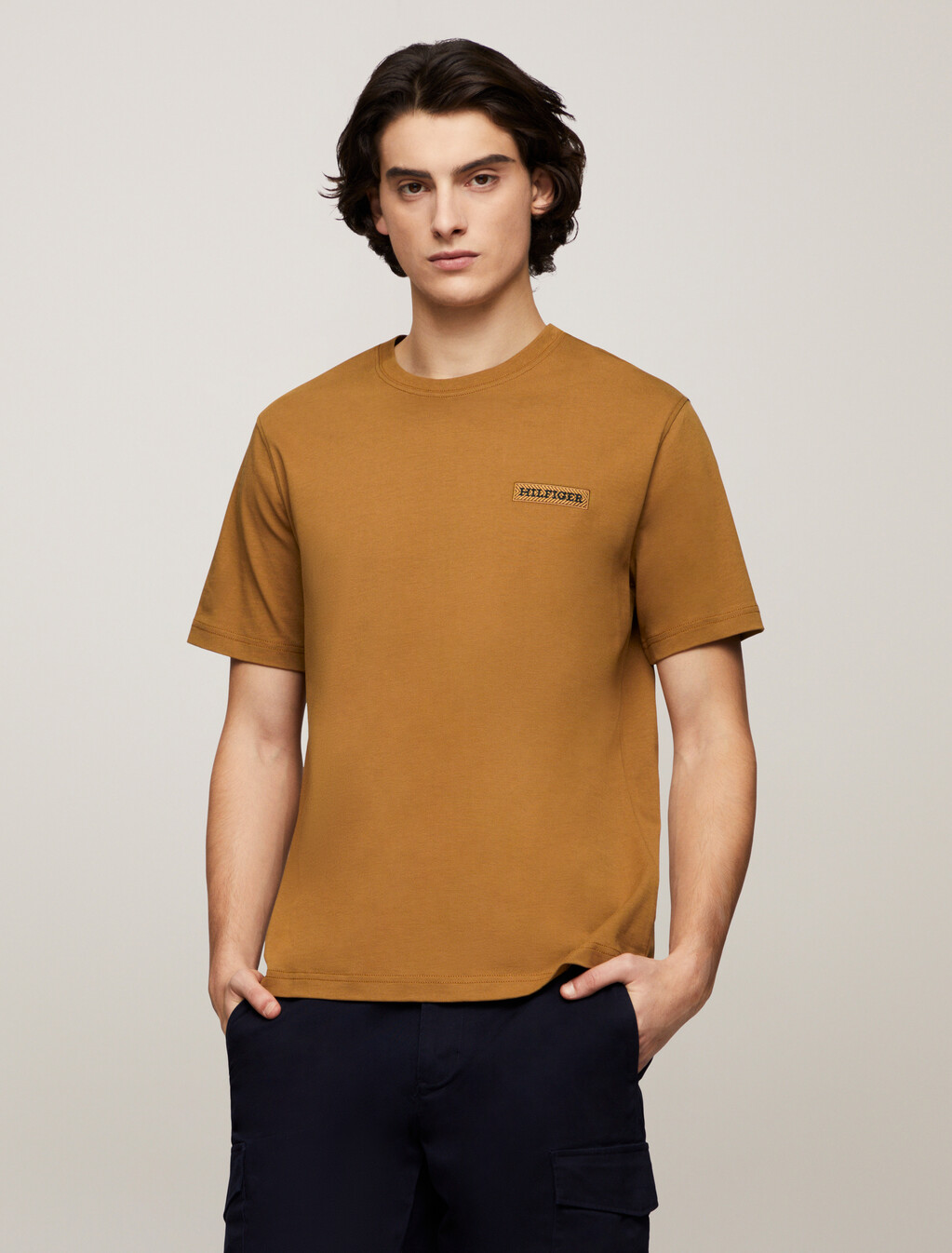 HILFIGER Logo Relaxed T-Shirt, Country Brown, hi-res
