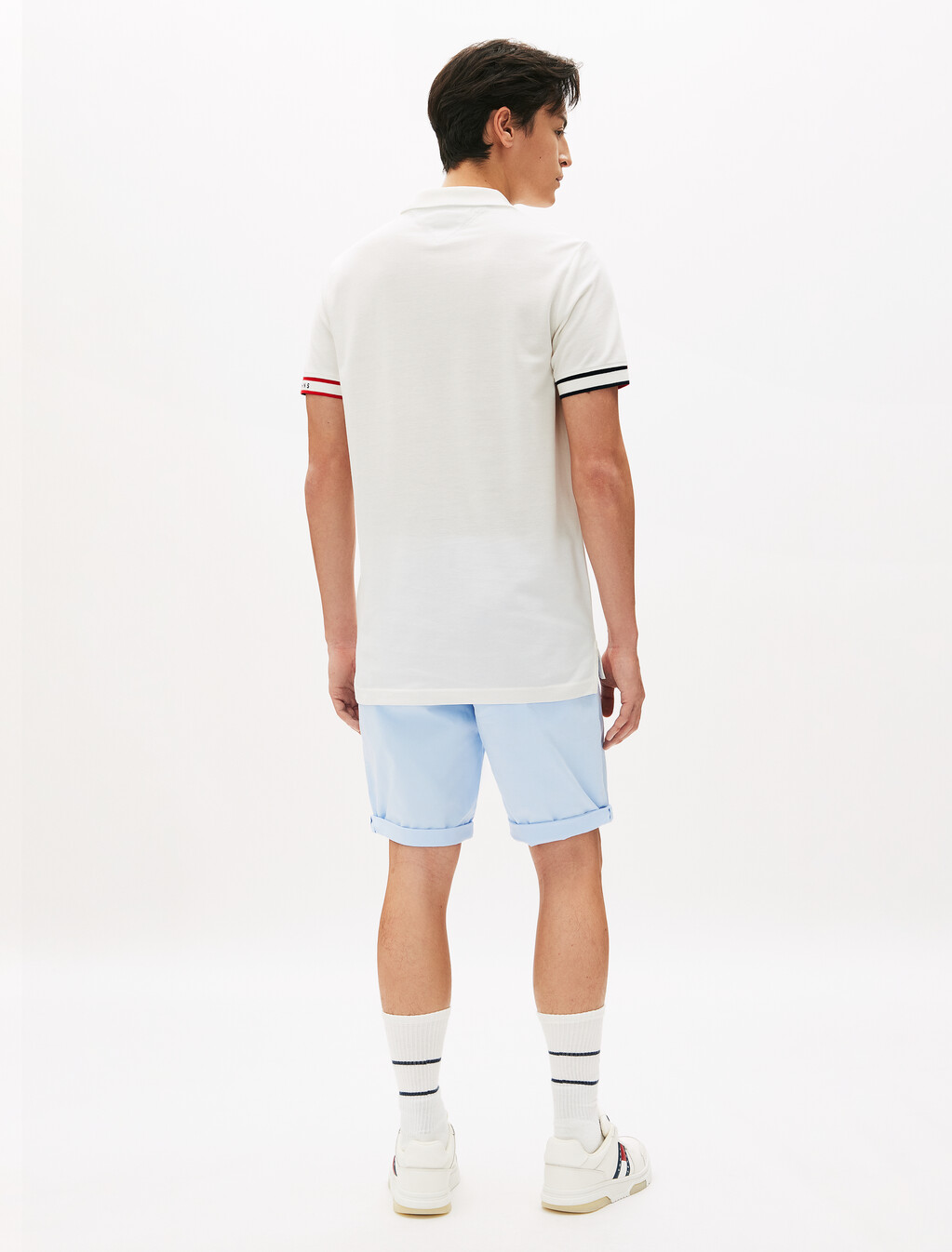 Slim Flag Cuff Polo, Ecru, hi-res