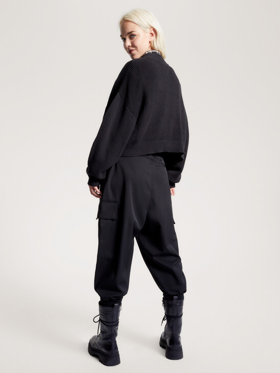 Essential Ribbed V-Neck Relaxed Cardigan