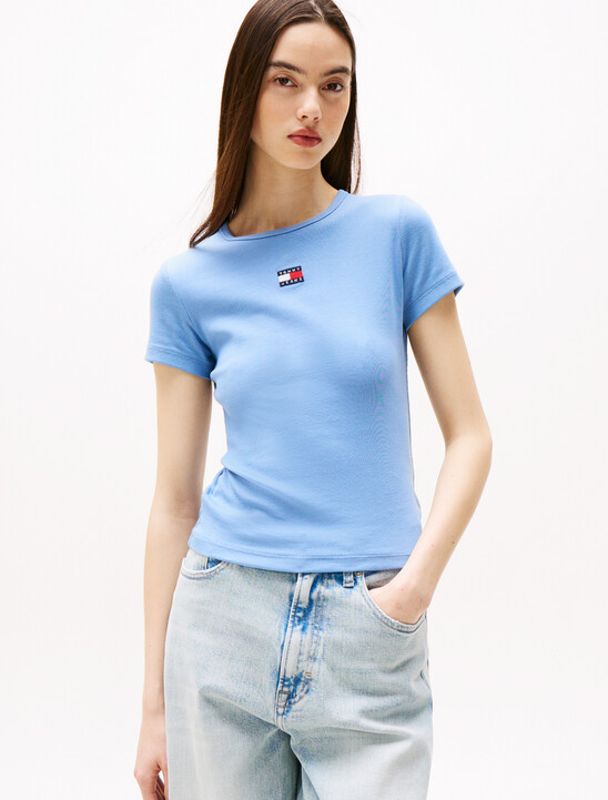 Slim Badge Ribbed T-Shirt