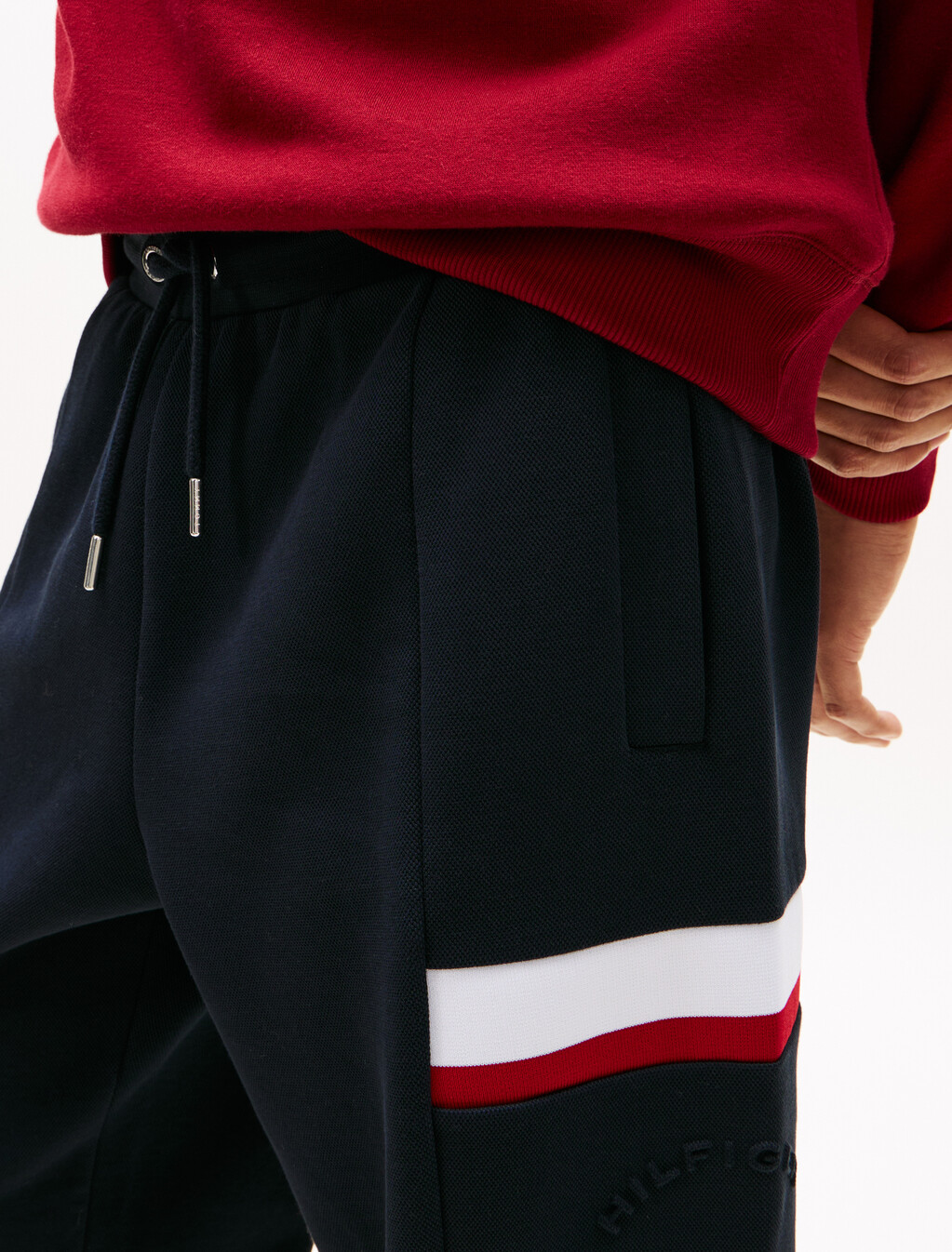 Stripe Insert Cotton Pique Sweatpant, Desert Sky, hi-res