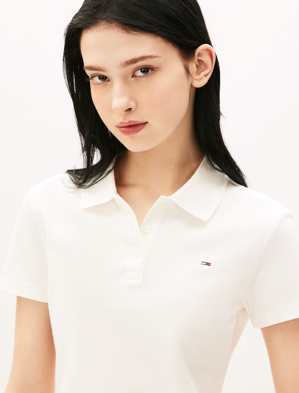 Essential 修身 Polo 衫, Ecru, hi-res