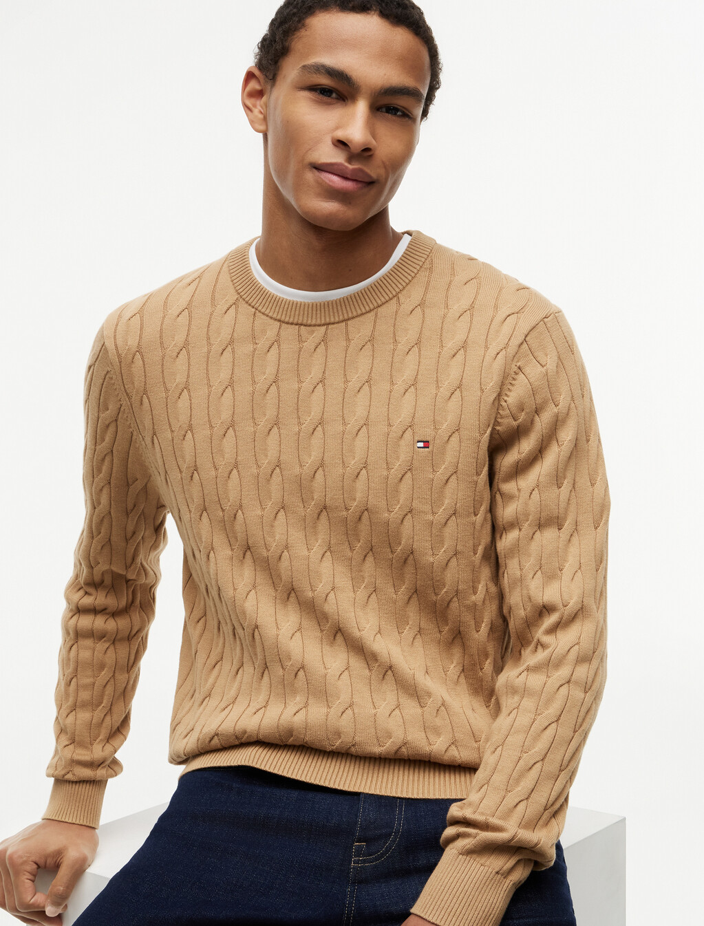 Classics Cable Knit Relaxed Fit Jumper, Safari Canvas, hi-res