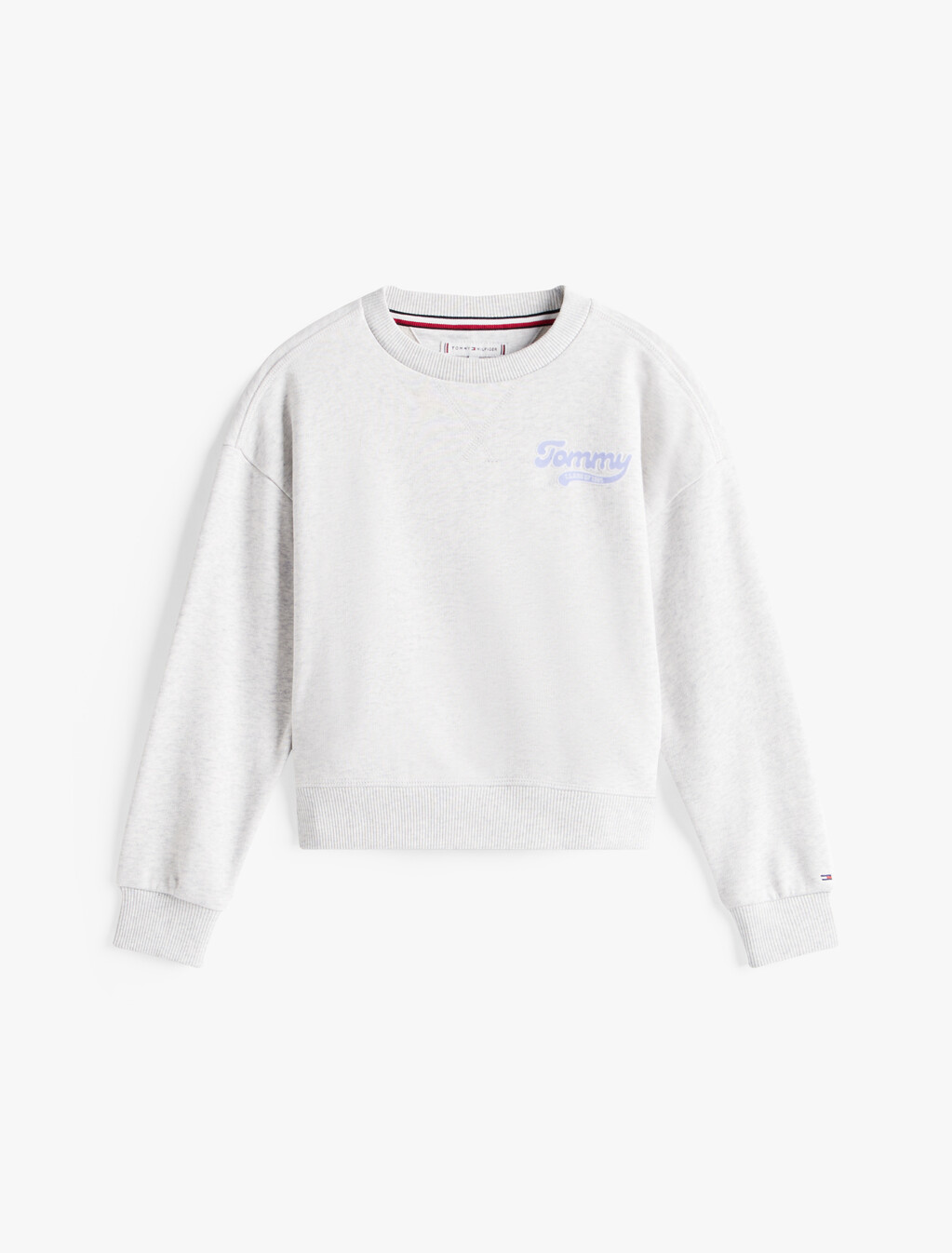 Varsity Flock Logo Relaxed Sweatshirt, Light Grey Heather, hi-res